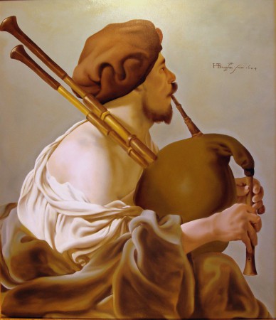 Hendrick ter Brugghen-IL suonatore di cornamusa - 70x60